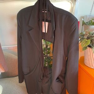 Danielle Bernstein Cut Out Stretch Crepe Blazer